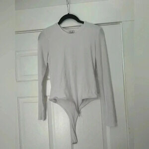 Women’s For The Republic White Ribbed Body Suit Size Small